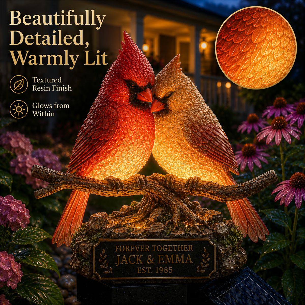Solar Memorial Garden Light with Plaque