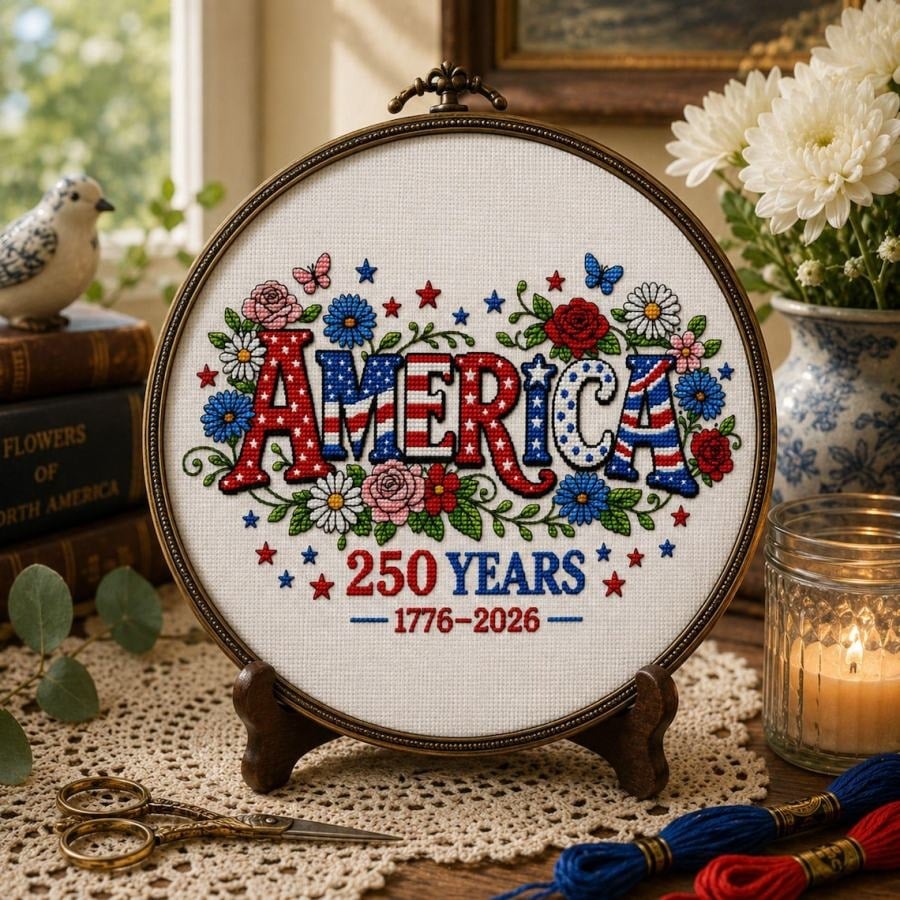 🔥Last Day 50% OFF - 🪡America 250 Years Cross Stitch Kit