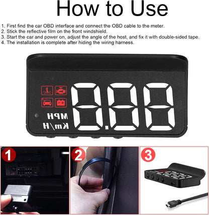 🎁2026 New Year Hot Sale: HALF PRICE -OBD2 HUD Car Head Up Display Projector Speedometer