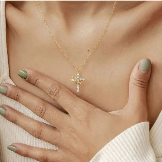 🔥 Last Day 50% OFF -✝️Cross & Crown Necklace