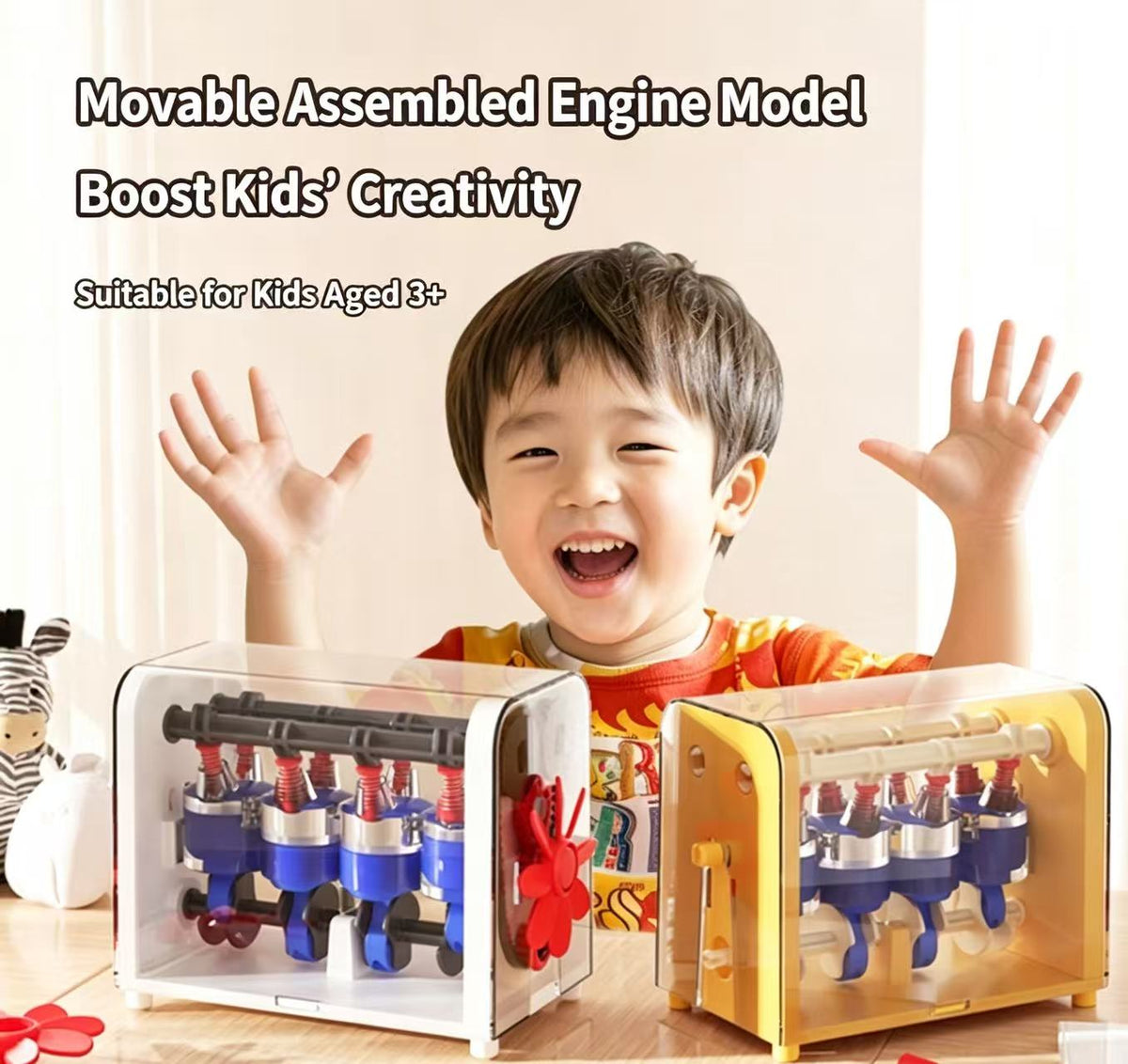Engine model toy assembly