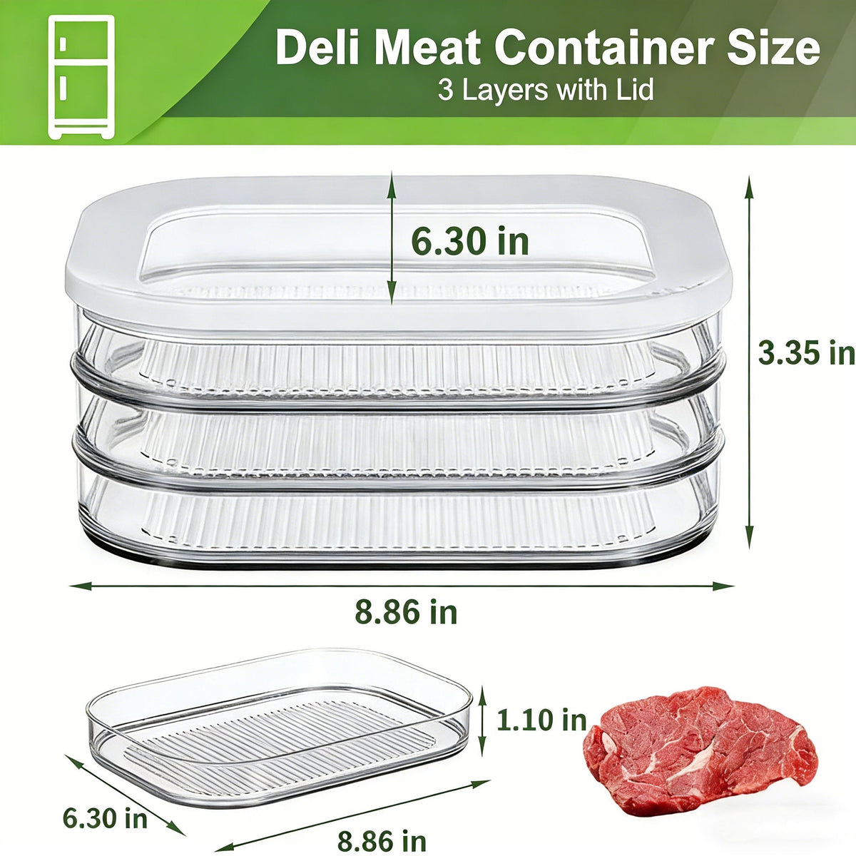 🥓 Deli Meat Container for Fridge