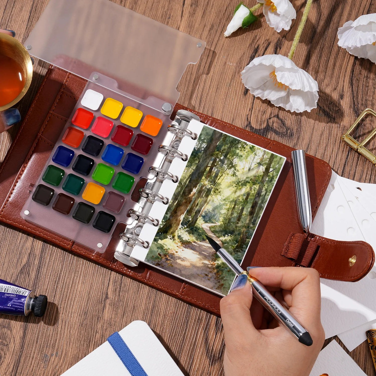 ⏰Last 4 hours Sale: Save 50% - 🎨Fuumuui Watercolor Travel Set(🔥Hardcover- No Bleed Pages)
