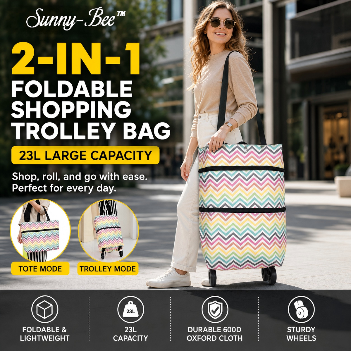 🏆Last Day Promotion 50% OFF!!💞Foldable 2-in-1 Shopping Bag