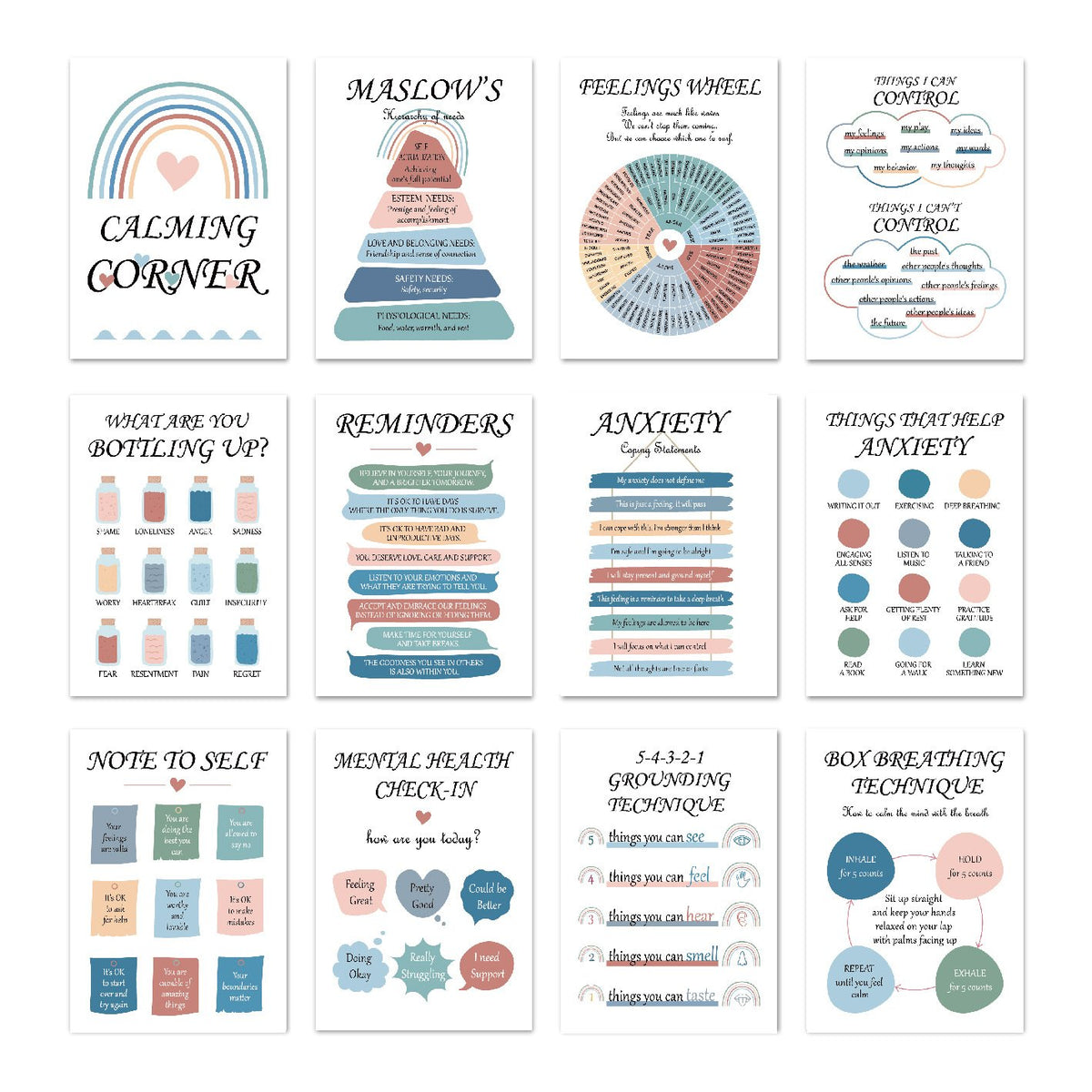 🔥Last Day 49% OFF❤️12 Pcs Calming Corner Posters