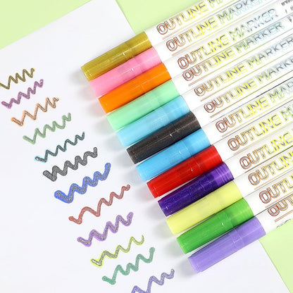 🔥Last Day 49% OFF - 🎁Terrain-hill Double Outline Markers Set