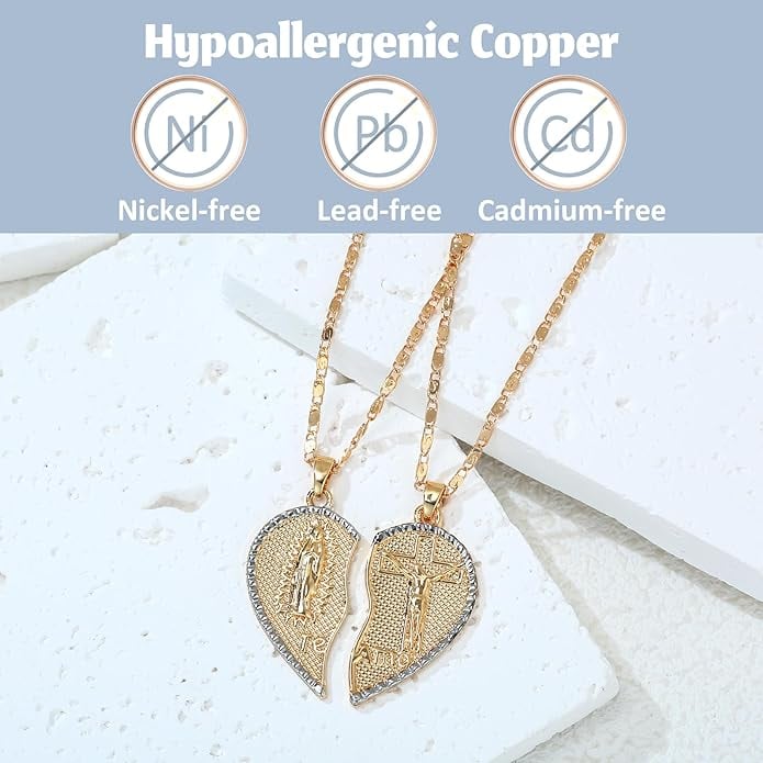 🔥Last Day 49% OFF - 🙏Virgin Mary Layered Heart Combination Prayer Couple Necklace