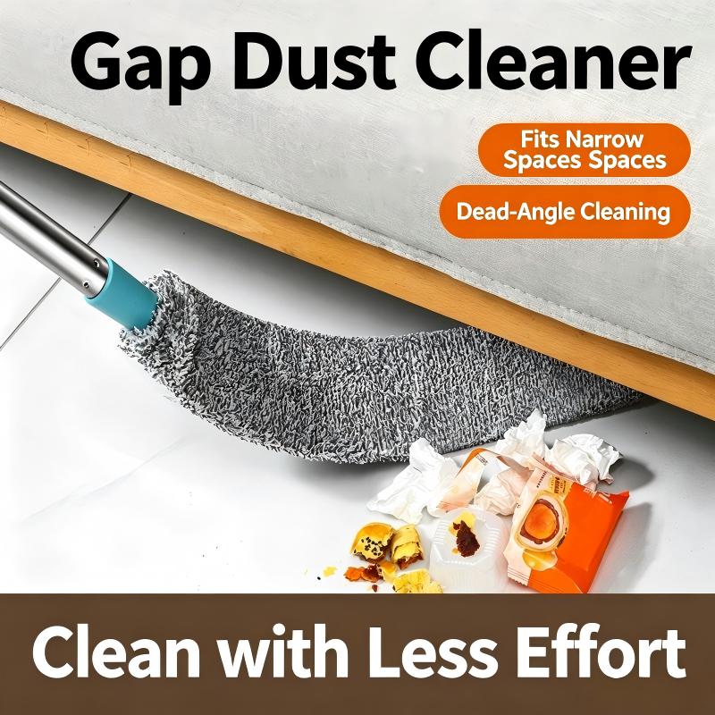 Extendable Under Bed Duster with Long Handle for Dust and Hair Removal Cleaning Tool