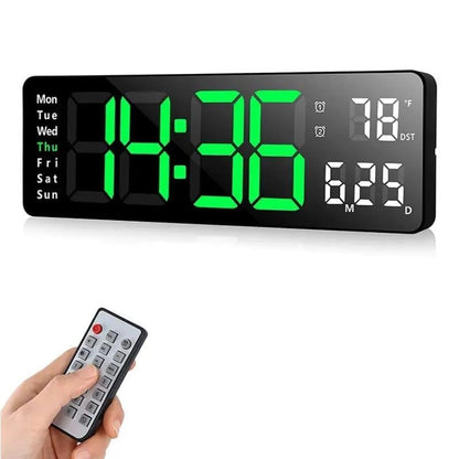 ⚡Prime Day Sale⚡13" Large Digital Clock with Temperature, Date, Auto DST, Night Light, Auto Brightness Dimmer