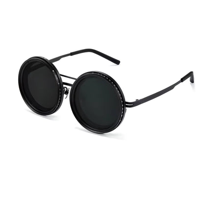 Adjustable Tint Polarized Round Sunglasses | ND9 Stepless 1-9 Gears