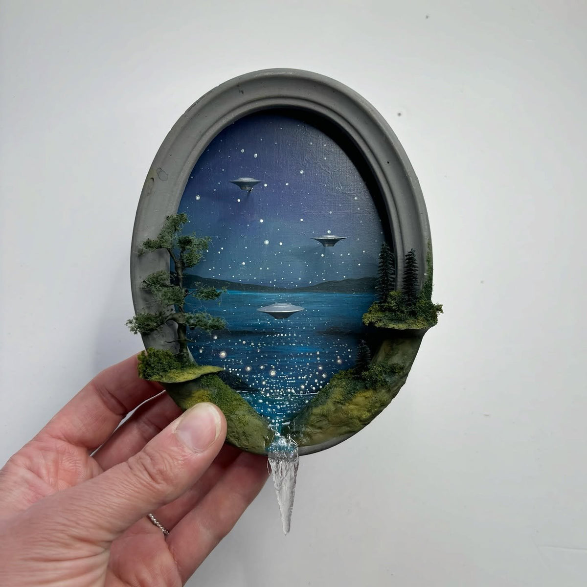 🔥LAST DAY 49% OFF - 👽🛸 Handmade UFO Diorama Art Sculpture