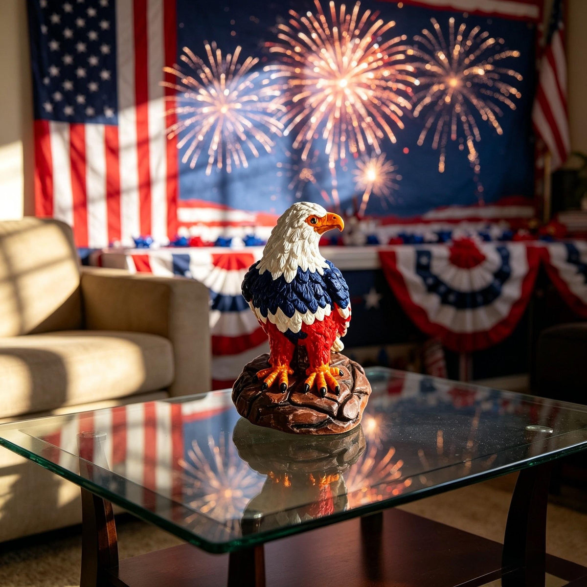 🔥Last Day 49% OFF - 🦅🌙U.S. 250th Eagle Stained Table Lamp✨