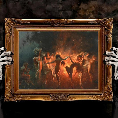 🔥Last Day 50% OFF - 🔮Witches Halloween Wall Art DarkGothic Decor for Home Library