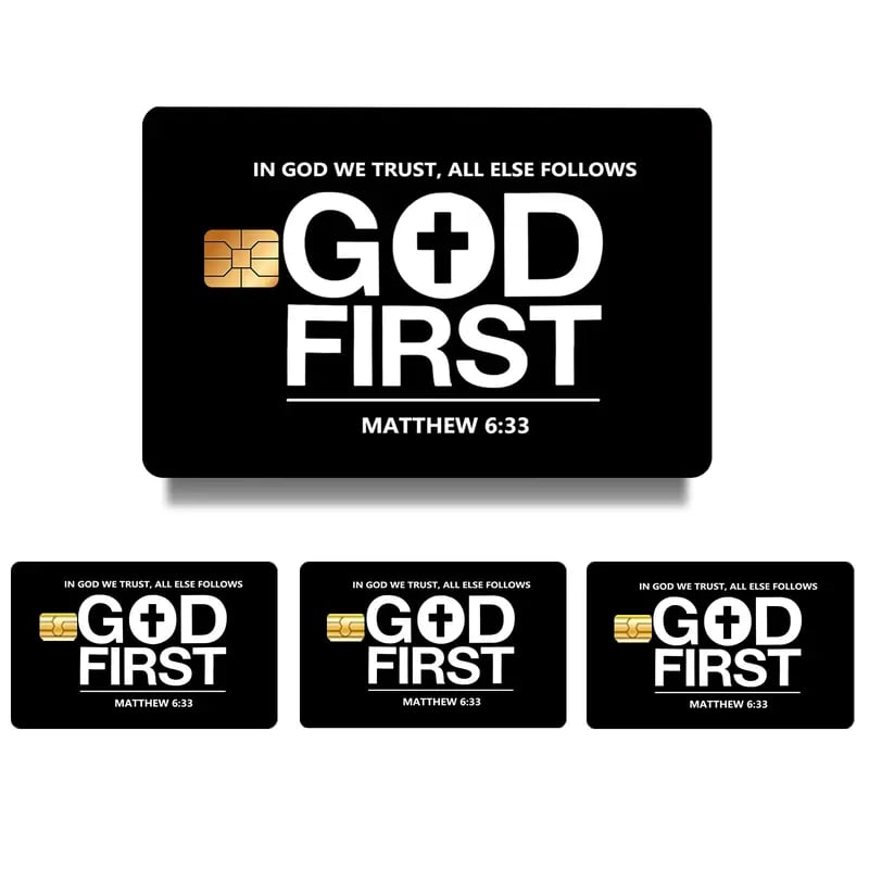 🔥Hot Sale 49% OFF - 💳✝️ Faith & Patriot Card Sticker Set – Inspirational Credit Card Stickers with Cross & Scripture Designs