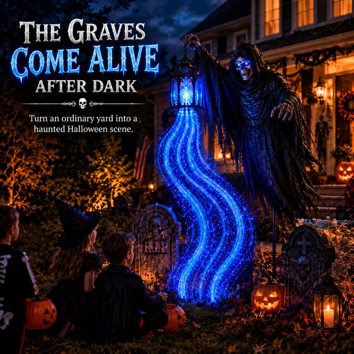 🔥🔥💀Halloween Grim Reaper's Haunting Lamp