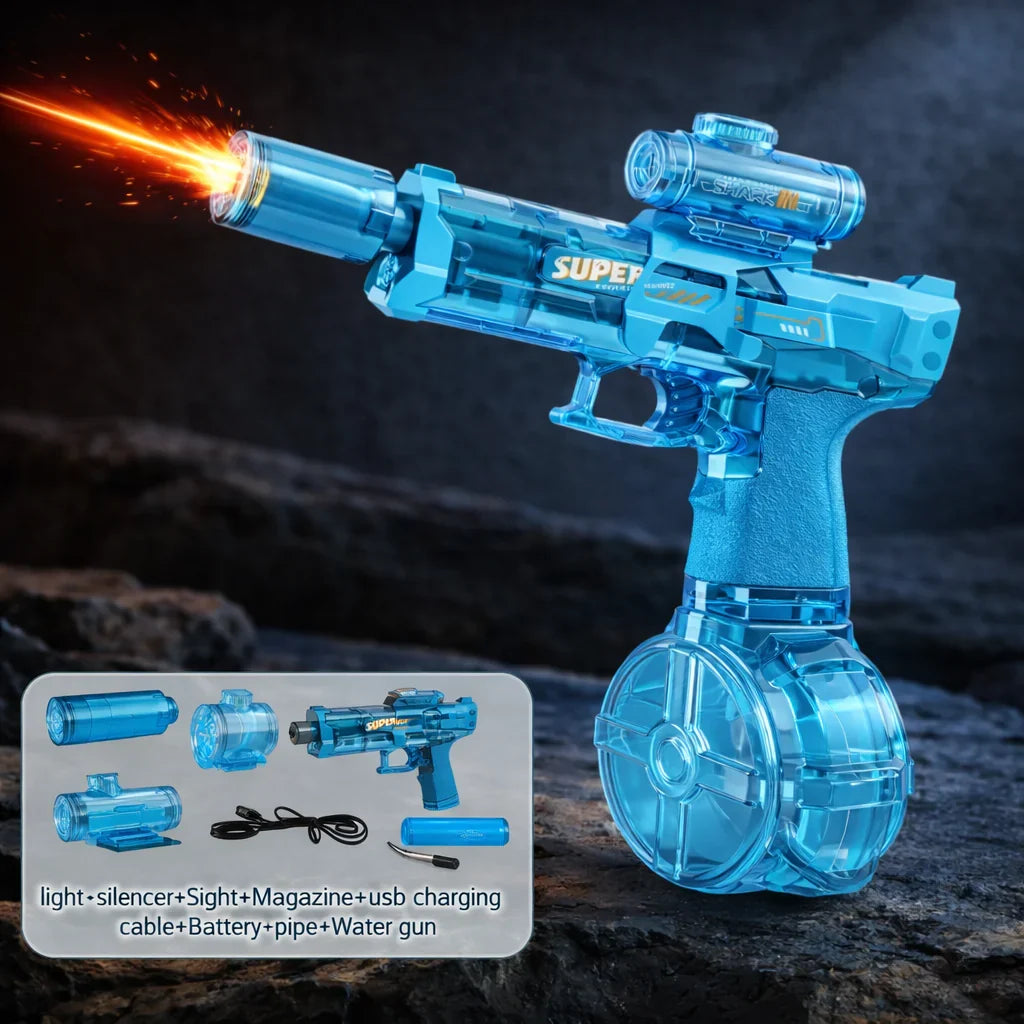 💦 Electric Water Gun | Non-Stop Automatic Spray & Tactical Sight (No Pumping Needed!)