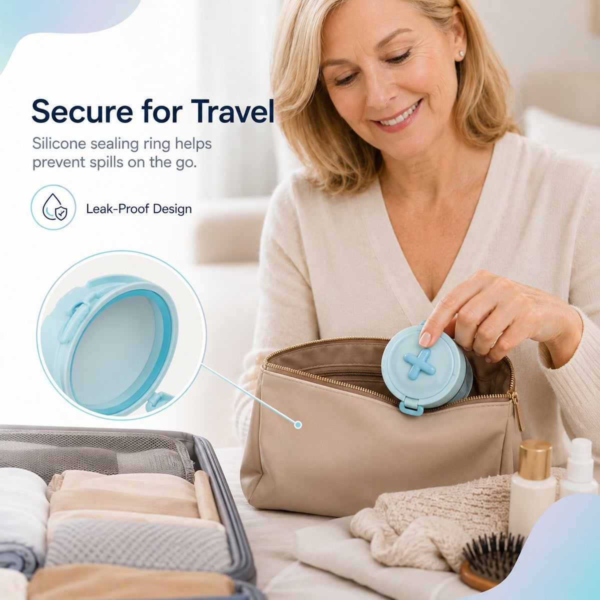 💧Last Day 50% OFF - Portable Retainer and Denture Cleaning Case with Magnetic Lifting Tray🦷✨