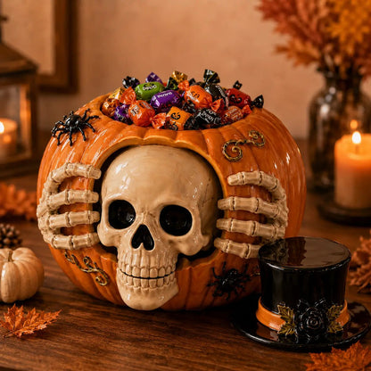 🔥Last Day 49% OFF - 🎃💀🍬Trick-or-Treat | Skull Pumpkin Candy Jar