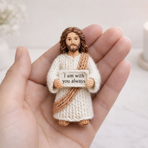 Handmade Crochet Jesus – “I am with you always”
