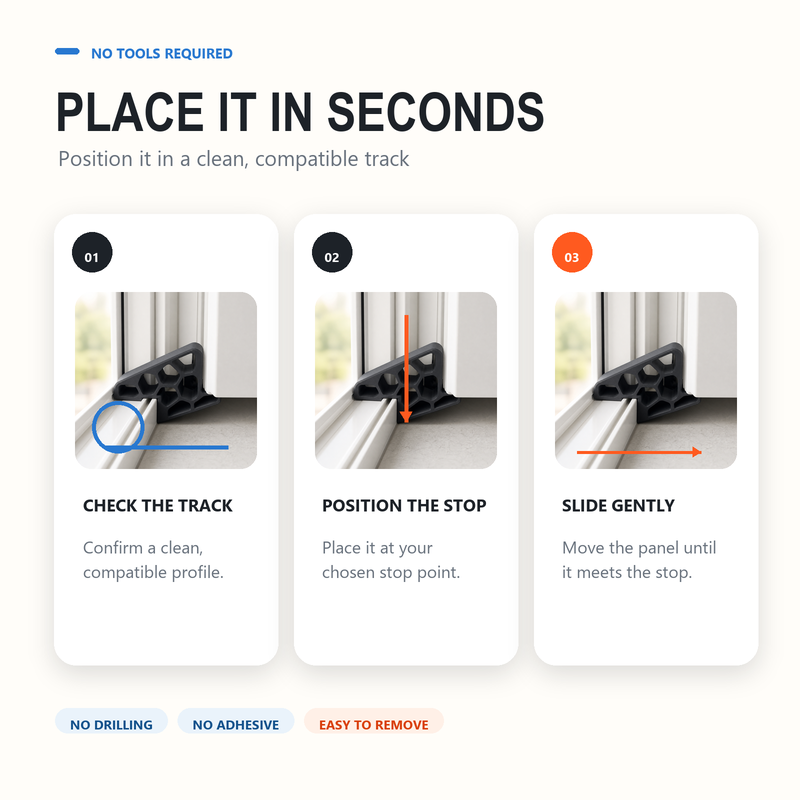 🚪✨ Less Slamming--Secure Track Door Stop