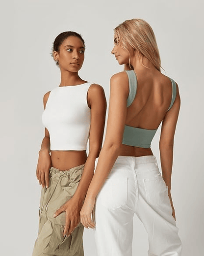 ⏰LAST DAY 50% OFF🔥Women's Sexy Open Back Sleeveless Crop Tank