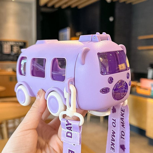Portable Water Cup in Bus Shape with Strap（16.9 Oz）