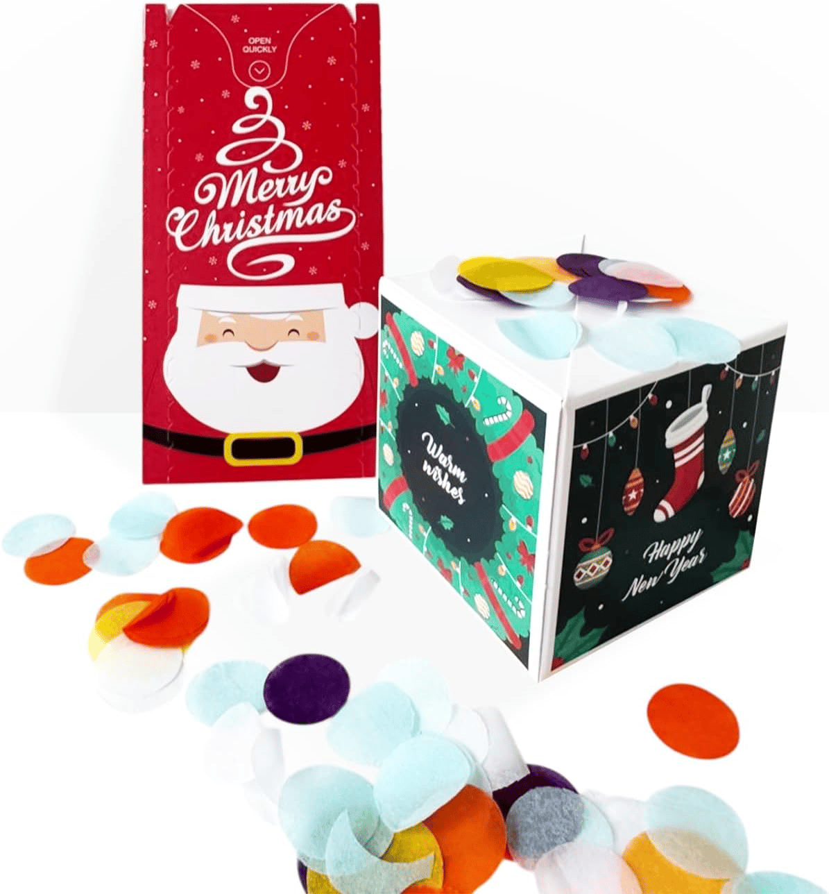 ✨✨ Christmas Exploding Confetti Surprise Card – Pop-Up Joy in Every Envelope 🎄✨
