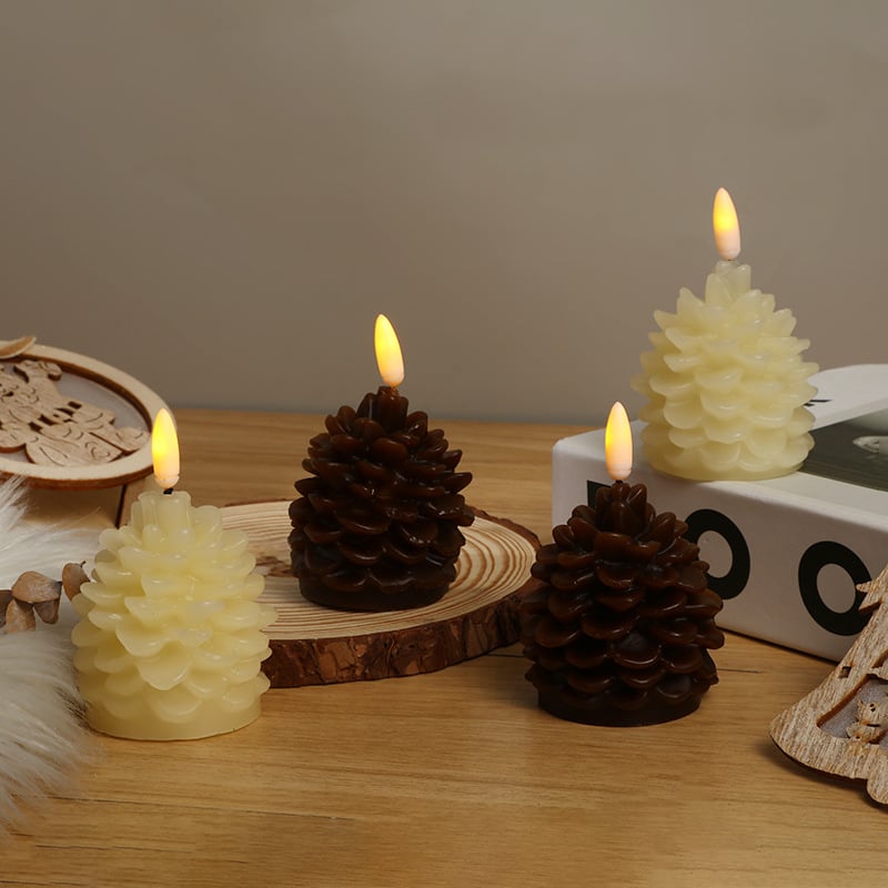 🔥LAST DAY SALE 50% OFF🎄Flameless Pinecone Candles Battery Operated