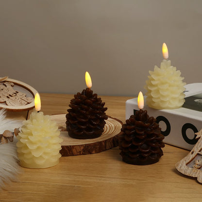 🔥LAST DAY SALE 50% OFF🎄Flameless Pinecone Candles Battery Operated