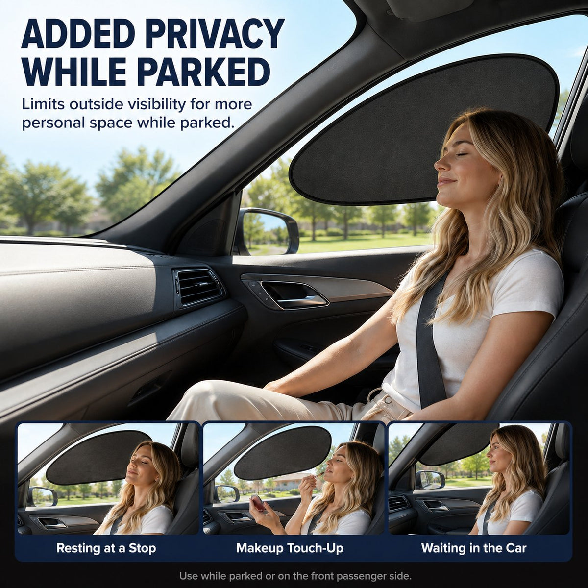 2/4-Pack Car Window Sun Shades - Static Cling UV Blocker & Glare Protector, Foldable Auto Accessories for Sedans & SUVs