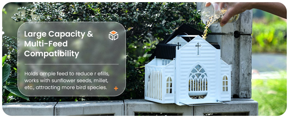 🔥Last Day 49% OFF - ✝️Church-Shaped Metal Solar Bird Feeder