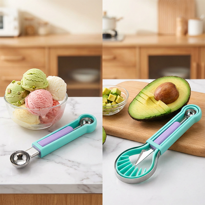 ✨ Elevate Your Fruit Preparation Game—The 3-in-1 Multi-Function Melon Ball Scoop & Carving Knife Set! ✨