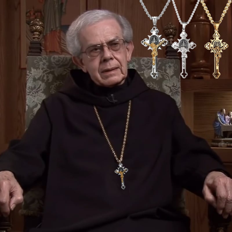 🔥Last 4 hours Sale: Save $30 -✨ST.Benedict Protection Cross Power Pendant Necklace