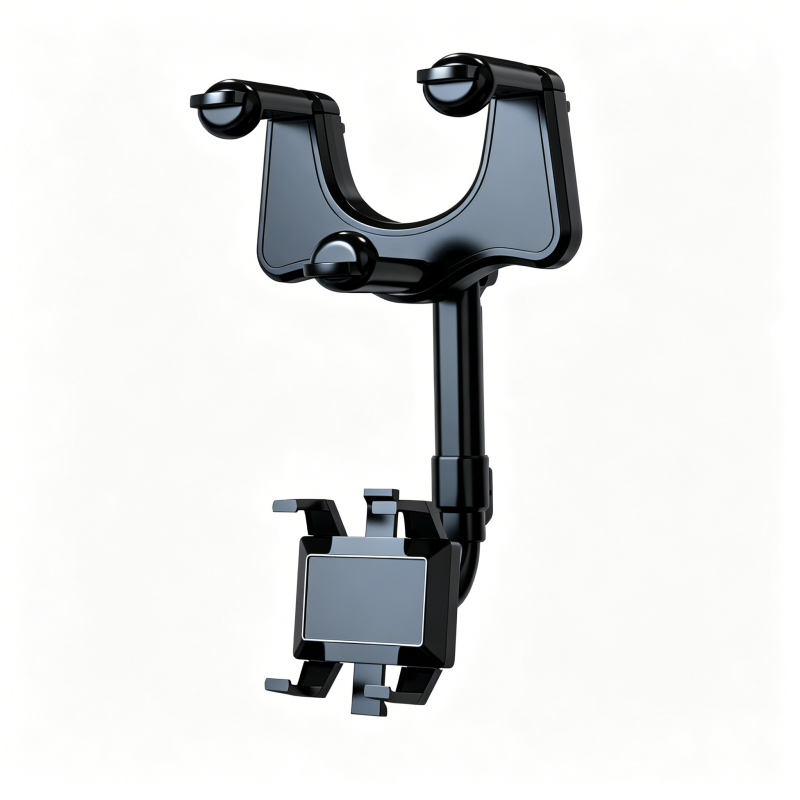 Rearview Mirror Phone Mount, Adjustable Rotatable Car Cell Phone Holder for All Smartphones