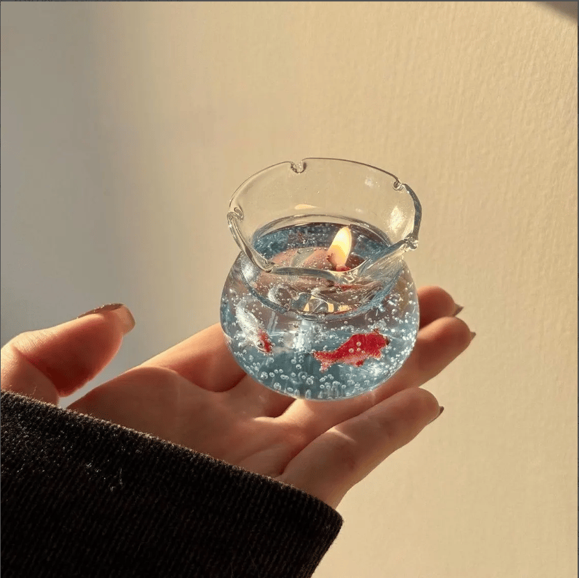 🔥Last Day 49% OFF - 🐟🕯️Mini Bubble Fish Tank Candle: Handmade Gel Wax Candle