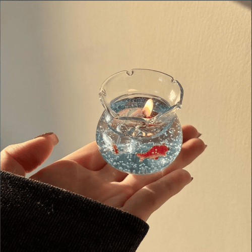 🔥Last Day 49% OFF - 🐟🕯️Mini Bubble Fish Tank Candle: Handmade Gel Wax Candle