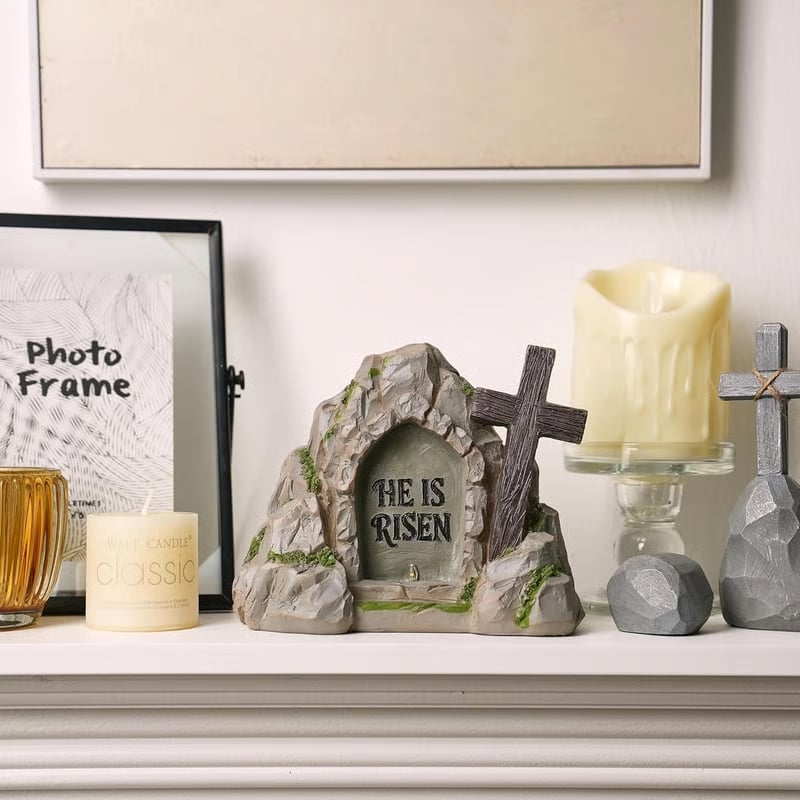 ✝️ "HE IS RISEN" Empty Tomb Easter Scene LED Light Ornament✨Bring the Light of Resurrection Into Your Home