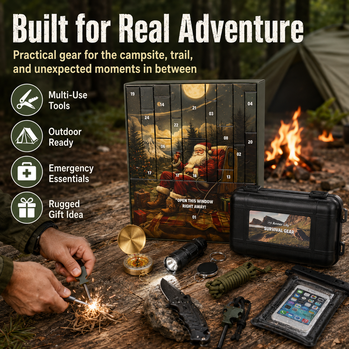 ⏰Limited time!🎄 2026 Men's Survival Advent Calendar