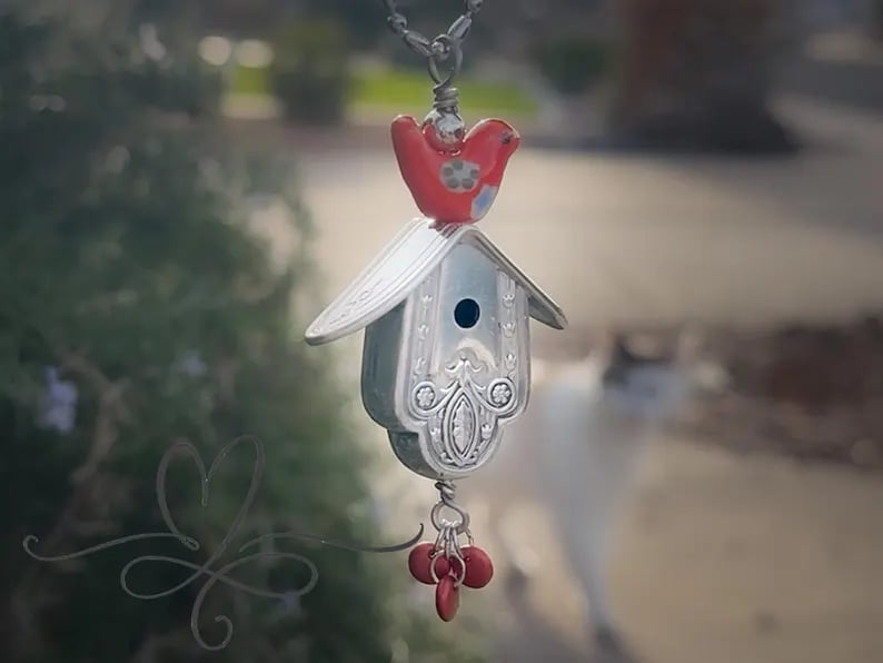 🐦The 1925 “Normandy" Birdhouse • Made from the Hollow Handles of Silver-plated Knife✨