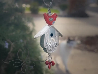🐦The 1925 “Normandy" Birdhouse • Made from the Hollow Handles of Silver-plated Knife✨