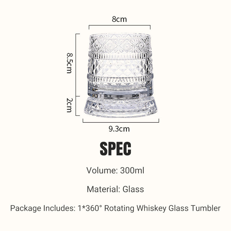 🥛💎New Year Hot Sale 49% OFF✨🔥360° Rotating Whiskey Glass Tumbler