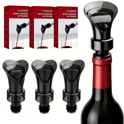 Flower Petal Wine Pourer and Stopper Drip Free Spill Proof