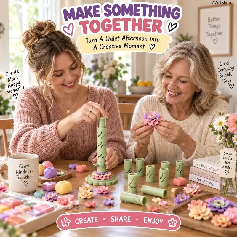 Modular Clay Bloom Maker DIY Polymer Clay Flower Shaping Tool Set for Handmade Floral Crafts