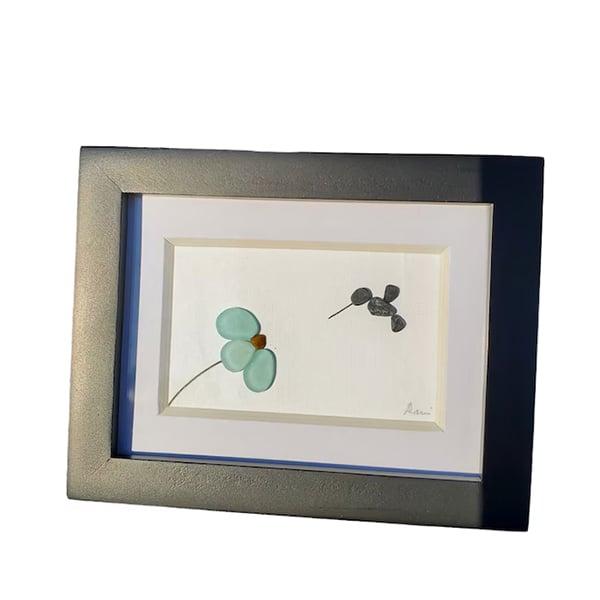 🌊Mini Sea Glass Hummingbird🐦 Shaped by Nature & Crafted by Hand!