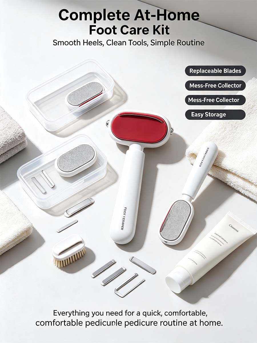 Dual‐Sided Foot Callus Remover, Replaceable Stainless Steel Blade Foot Scraper 🦶