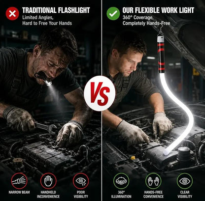 Bendable LED Flashlight Stick – 27" Flexible Rechargeable Waterproof LED Work Light, High Lumen Hands-Free Inspection Light for Car Repair, Under Hood, Garage, Mechanic, DIY, Party, Camping & Emergency Roadside