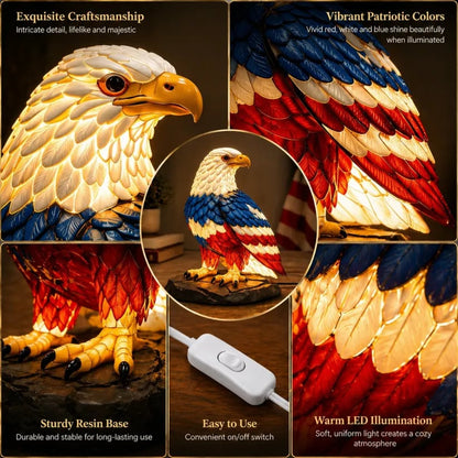 🔥Last Day 49% OFF - 🦅🌙U.S. 250th Eagle Stained Table Lamp✨
