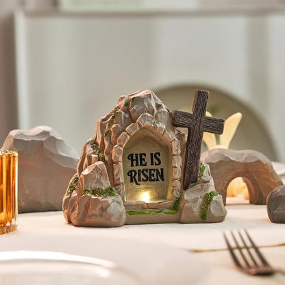 ✝️ "HE IS RISEN" Empty Tomb Easter Scene LED Light Ornament✨Bring the Light of Resurrection Into Your Home