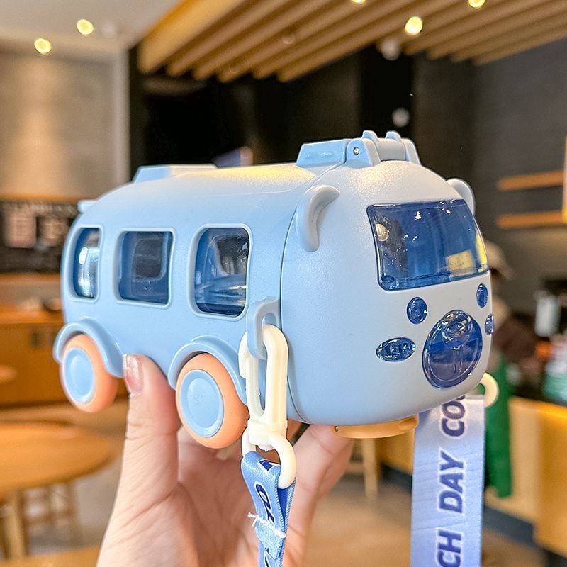 Portable Water Cup in Bus Shape with Strap（16.9 Oz）