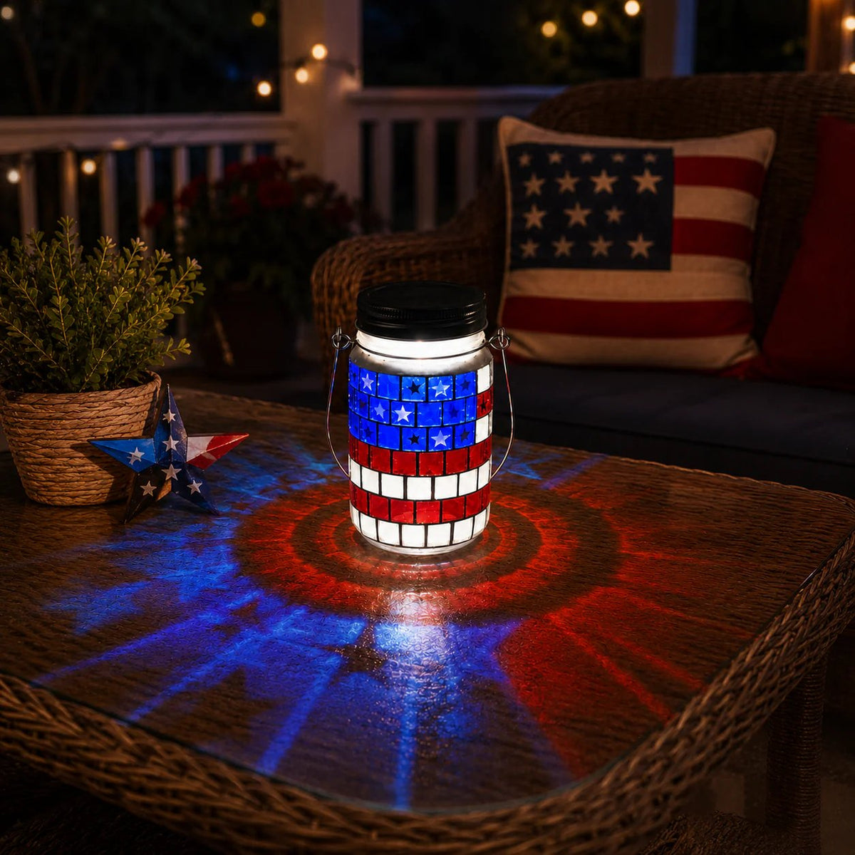 🔥Last Day 49% OFF - ✨4th of July Solar Patriotic Mason Jar Lantern